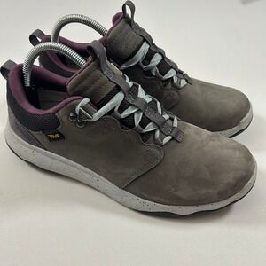 Teva Arrowood‎ WP Hiking Shoes Womens 10 Gray Purple Waterproof Leather 1014566